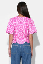 Load image into Gallery viewer, Adelyn Rae Hadley Square Neck Embroidery Scallop Top | Lilac/Magenta