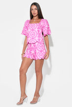 Load image into Gallery viewer, Adelyn Rae Rose Embroidery Scallop Shorts | Lilac/Magenta