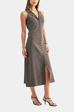 Load image into Gallery viewer, Adelyn Rae Lily Halter Shirt Midi Knit Dress | Espresso