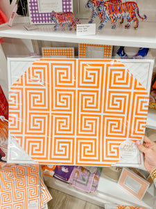Orange Greek Key Posh Die Cut Placemats
