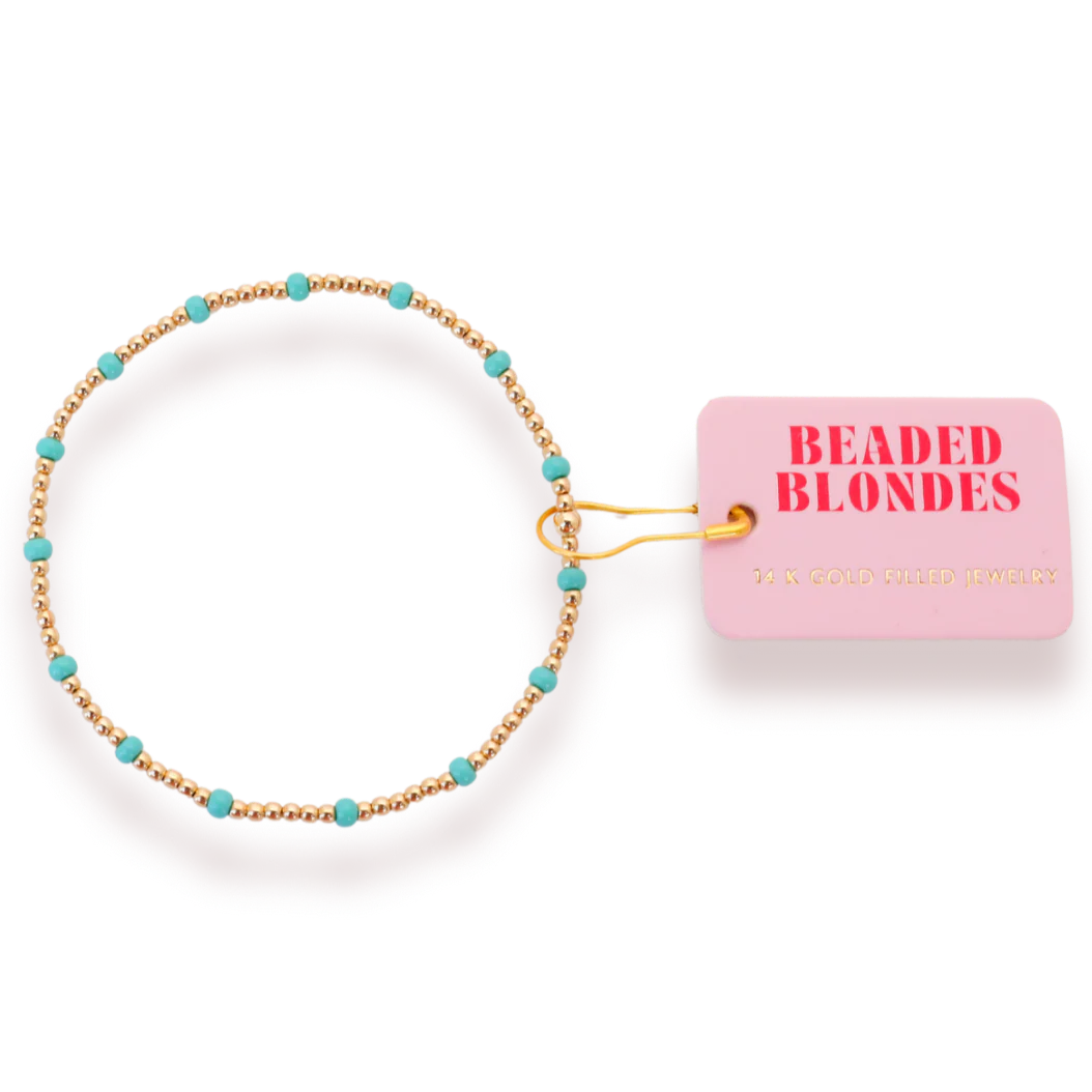 Beaded Blondes Turquoise Dainty Poppi Bracelet