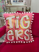 Load image into Gallery viewer, Gold Foil Bright Pink Clemson Pom Pillow