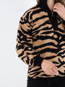Emily McCarthy Lolli Sweater | Tiger Knit Jacquard