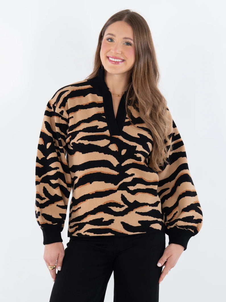 Emily McCarthy Lolli Sweater | Tiger Knit Jacquard