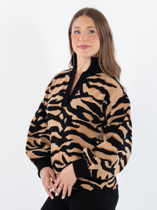 Emily McCarthy Lolli Sweater | Tiger Knit Jacquard