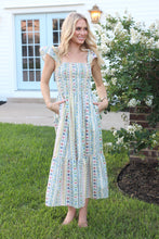 Load image into Gallery viewer, Karlie French Cottage Floral Smock Maxi Dress