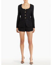 Load image into Gallery viewer, Amanda Uprichard LS Kya Romper | Black Tweed