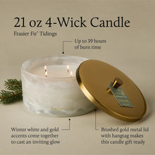 Load image into Gallery viewer, Thymes Frasier Fir Tidings 4 Wick Candle 21oz