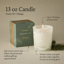 Load image into Gallery viewer, Thymes Frasier Fir Tidings Boxed Candle 13oz