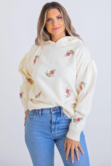 Karlie Floral Embroidered Sweater