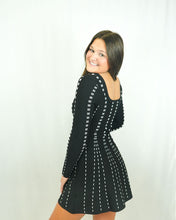 Load image into Gallery viewer, Adelyn Rae Kira Square Neck Stripe Sweater Mini Dress