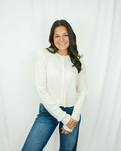 Load image into Gallery viewer, Show Me Your MUMU Throw On Cardigan | Snow Cable Knit