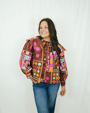 Load image into Gallery viewer, Karlie Floral Frame Collar Top