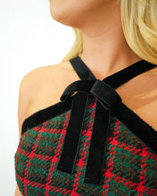 Load image into Gallery viewer, Prosperina Faye Halter Dress | Check The Halls Print
