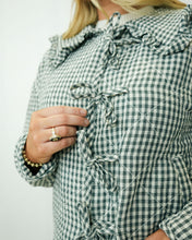 Load image into Gallery viewer, Karlie Gingham Check Collar Novelty Jacket | Green