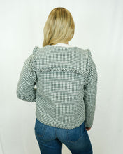 Load image into Gallery viewer, Karlie Gingham Check Collar Novelty Jacket | Green