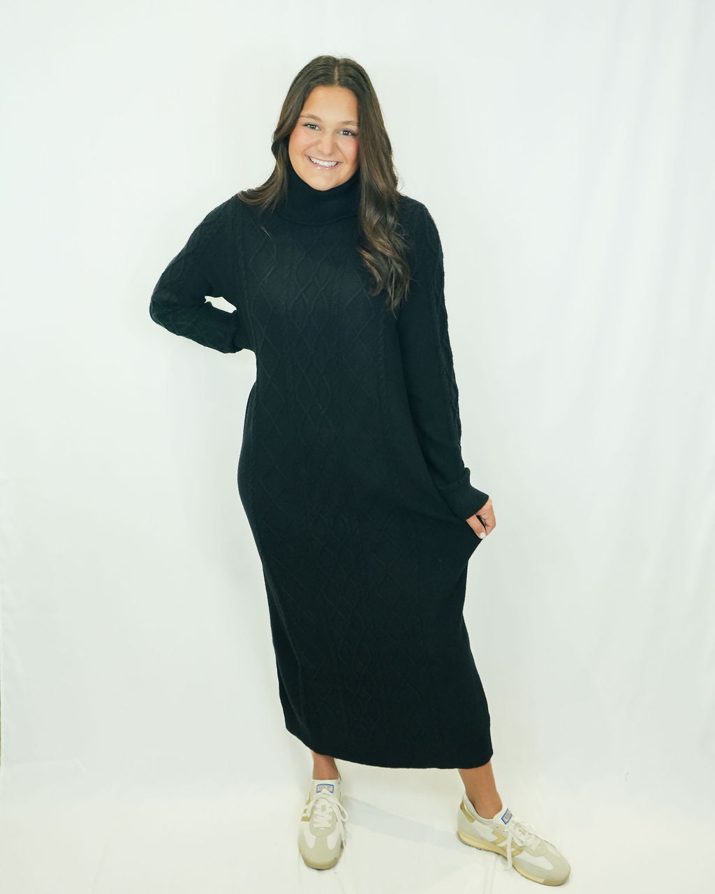 Show Me Your Mumu Montreal Midi Dress Women's Dress Black Cable Knit : SM Show Me Your Mumu Montreal Midi Dress Women's Dress Black Cable Knit : SM