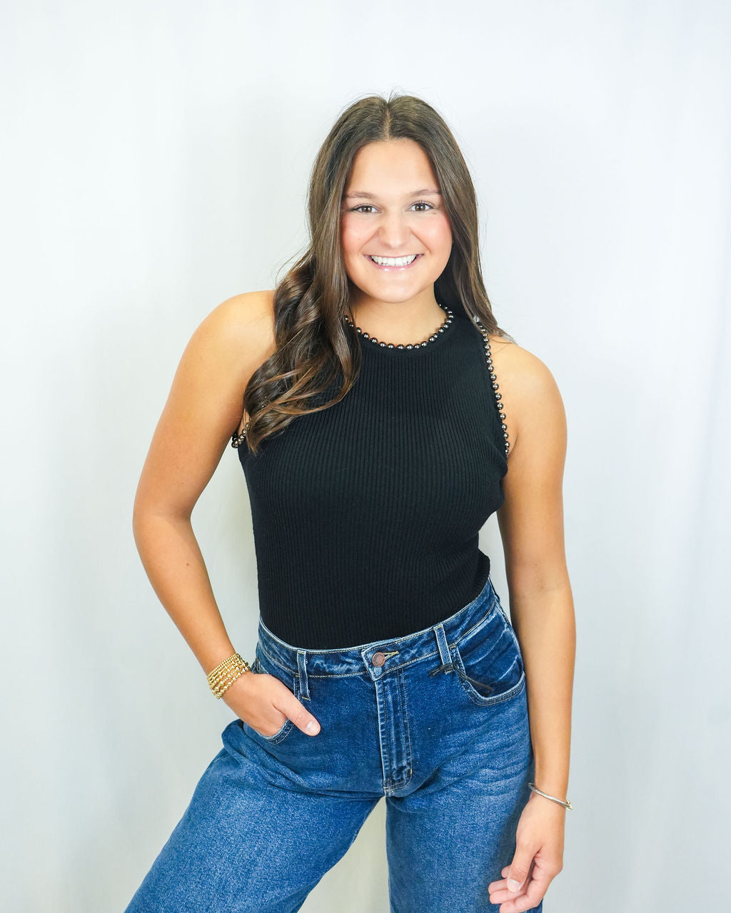 En Saison Roza Knit Bodysuit | Black