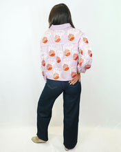 Load image into Gallery viewer, Queen of Sparkles Lavender &amp; White Stripe Basketball Hoop Button Up Top