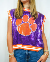 Load image into Gallery viewer, Queen of Sparkles Clemson Paw Sequin Sweater