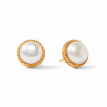 Load image into Gallery viewer, Julie Vos Gold Fleur-de-Lis Stud | Pearl