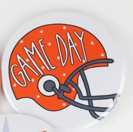 Game Day Helmet Button | Orange