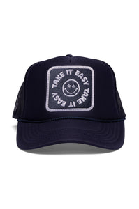 Friday Feelin' Take It Easy Trucker Hat in Navy