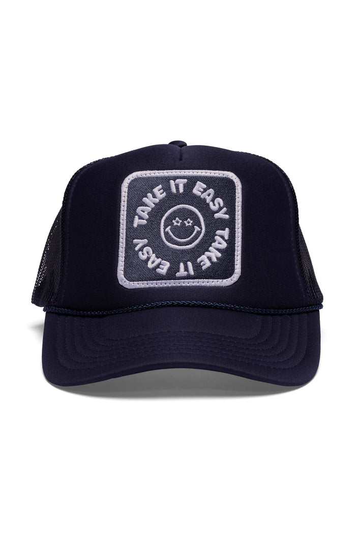 Friday Feelin' Take It Easy Trucker Hat in Navy