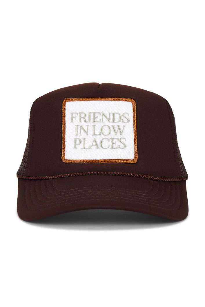 Friday Feelin' Friends in Low Places Trucker Hat in Brown