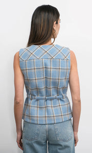 Greylin Sloane Belted Plaid Vest