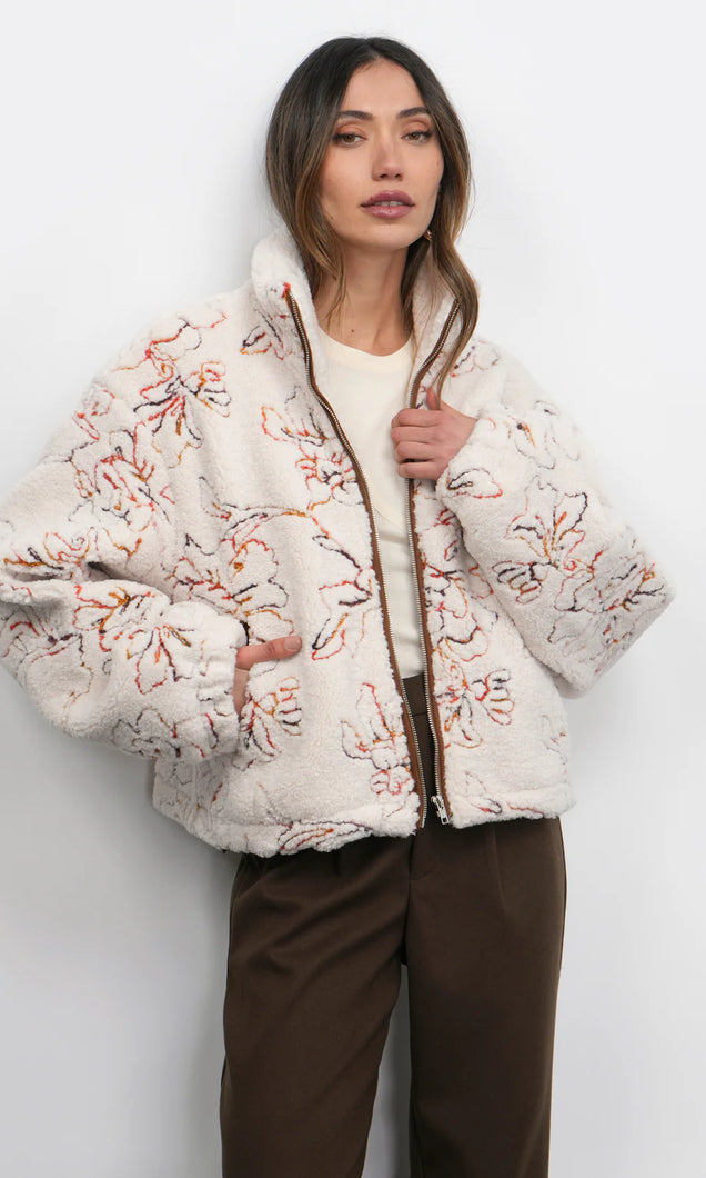 Greylin Jimi Embroidered Sherpa Bomber Jacket