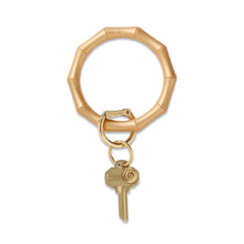 Load image into Gallery viewer, Silicone Big O® Key Ring - Gold Rush Bamboo