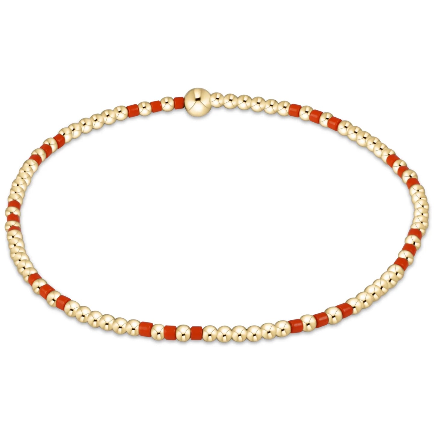 enewton Gameday Hope Joy Pattern 2mm Bead Bracelet - Bright Orange