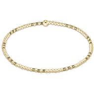 enewton Gameday Hope Joy Pattern 2mm Bead Bracelet - Gold Luster