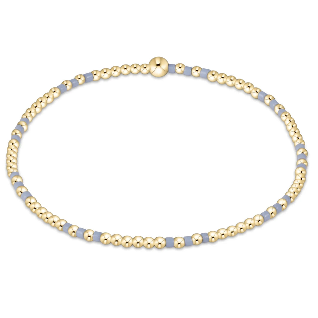 enewton Gameday Hope Joy Pattern 2mm Bead Bracelet - Light Blue