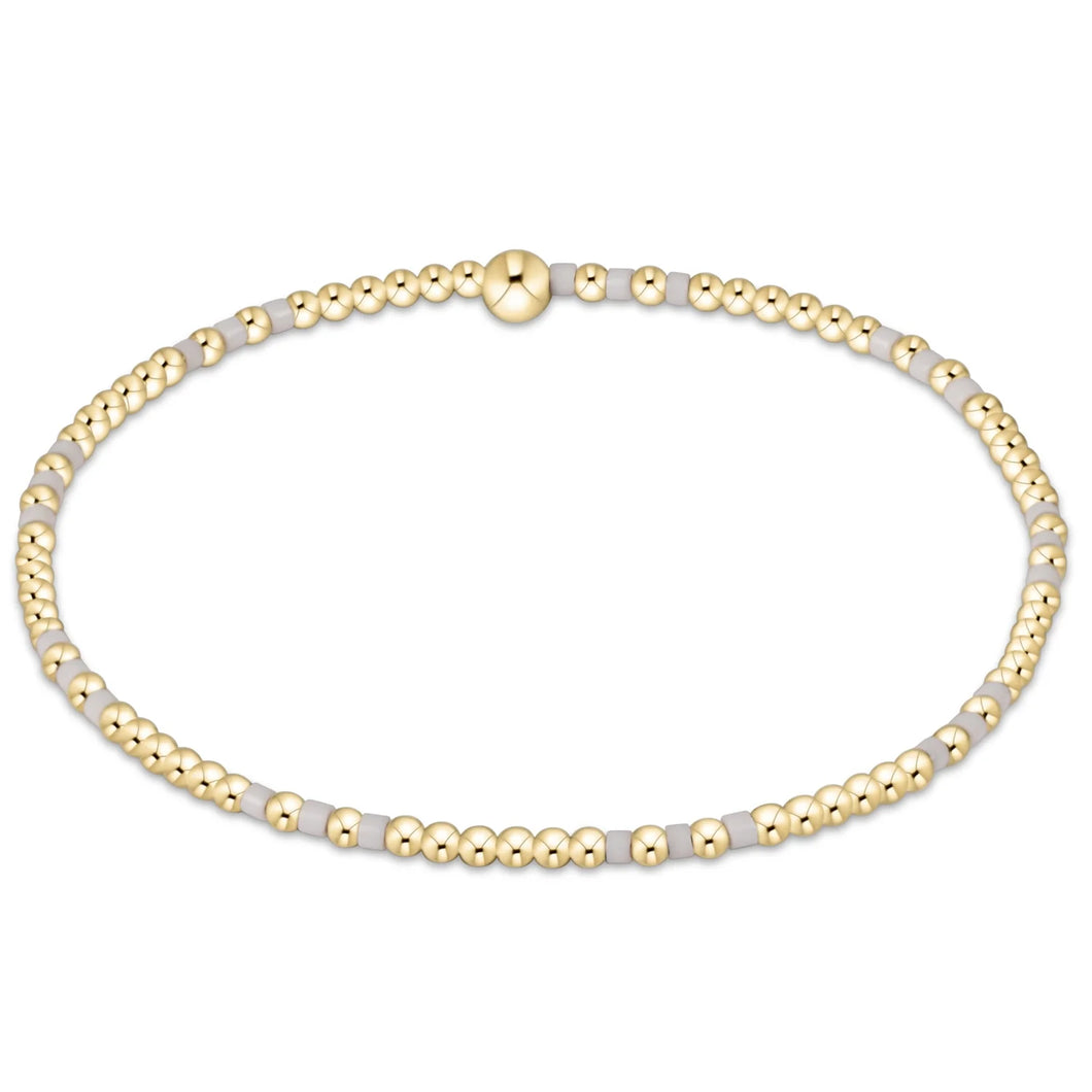 enewton Gameday Hope Joy Pattern 2mm Bead Bracelet - White