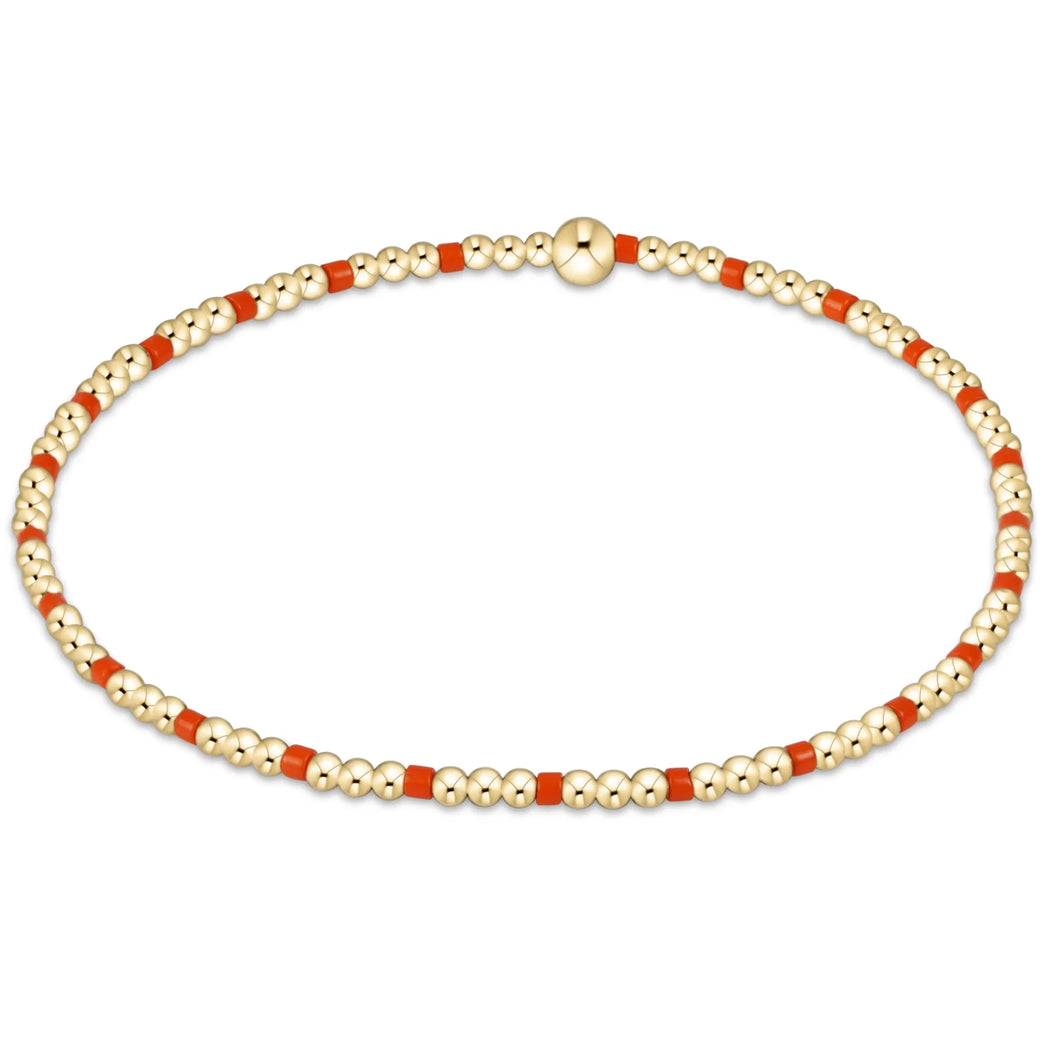 enewton Gameday Hope Sincerity Pattern 2mm Bead Bracelet - Bright Orange