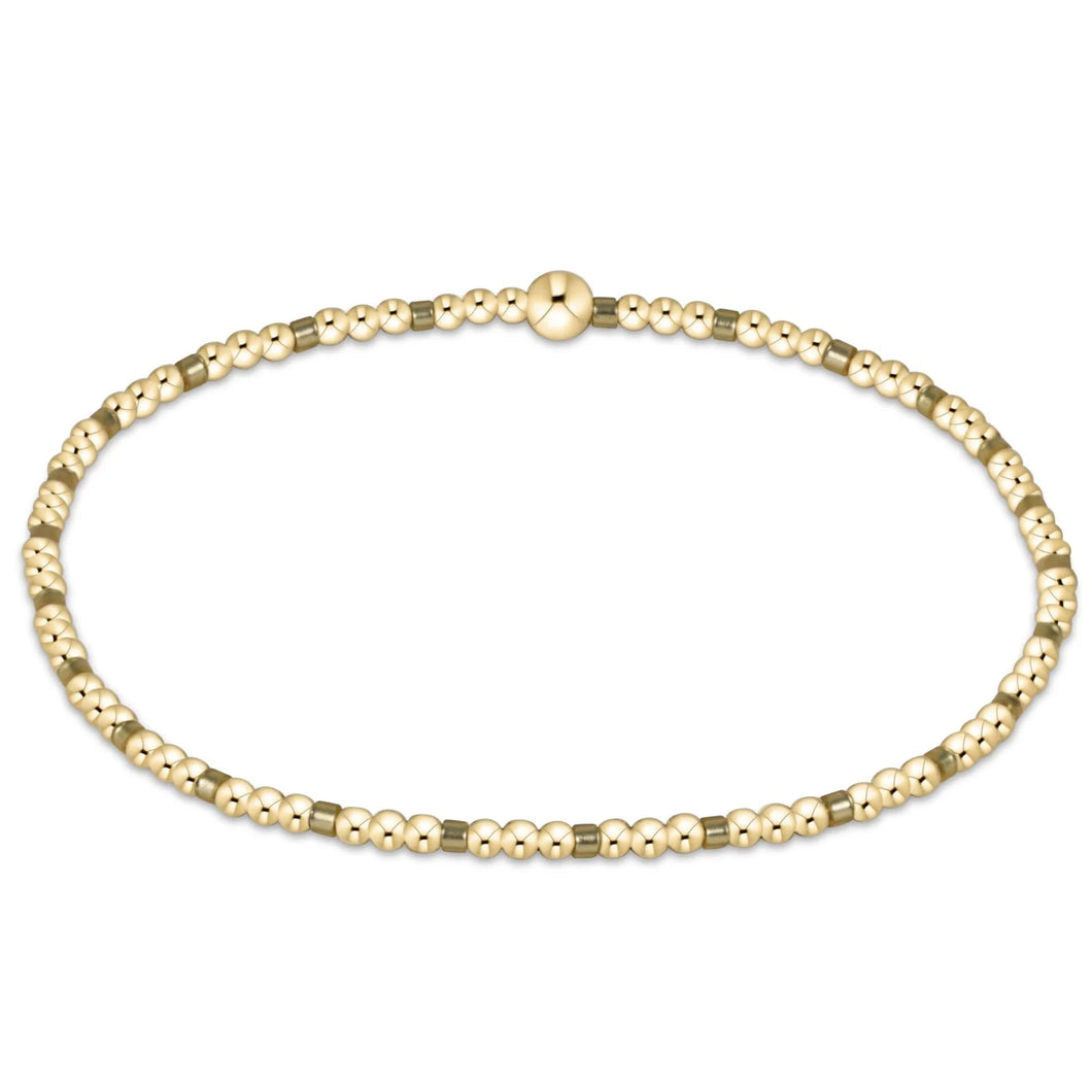 enewton Gameday Hope Sincerity Pattern 2mm Bead Bracelet - Gold Luster