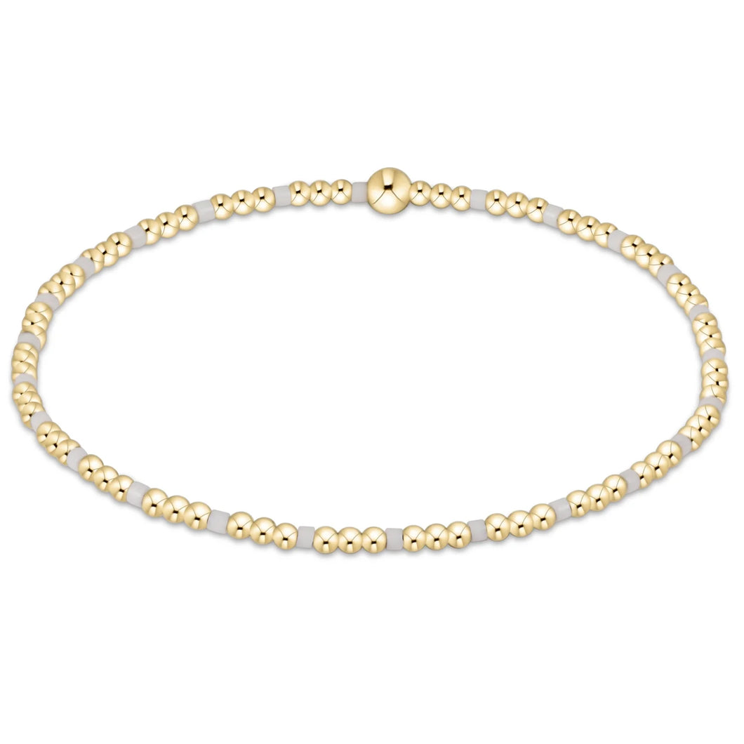 enewton Hope Sincerity Pattern 2mm Bead Bracelet - White
