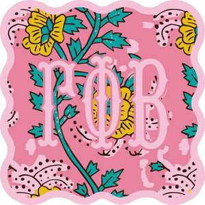 Sorority Block Print Acrylic Coasters