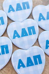 Sorority Gingham Heart Buttons