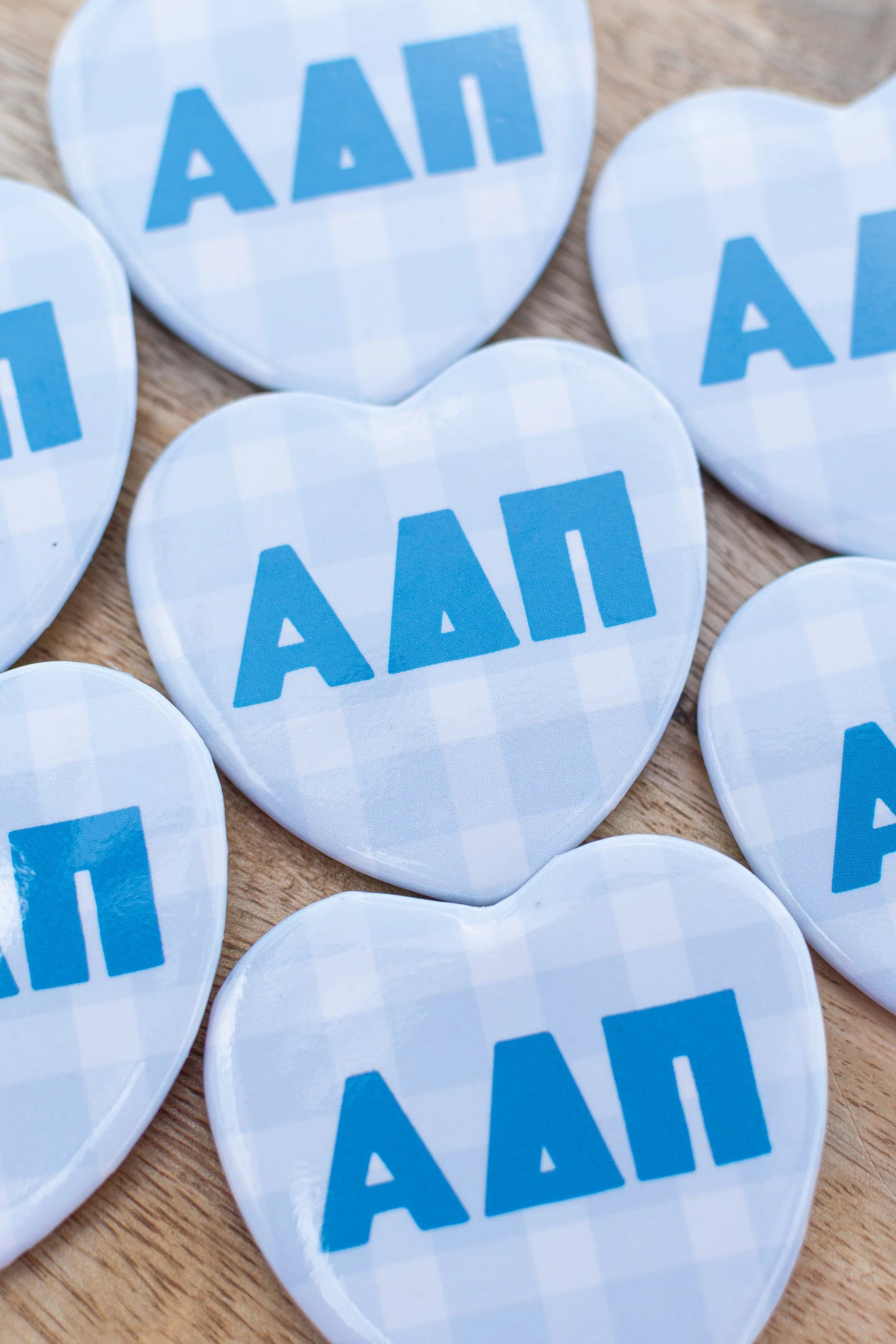 Sorority Gingham Heart Buttons