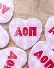 Load image into Gallery viewer, Sorority Gingham Heart Buttons