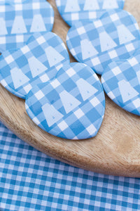 Sorority Gingham Heart Buttons