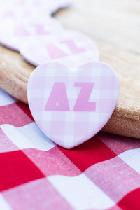 Sorority Gingham Heart Buttons