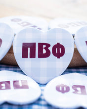 Load image into Gallery viewer, Sorority Gingham Heart Buttons