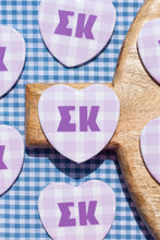 Load image into Gallery viewer, Sorority Gingham Heart Buttons