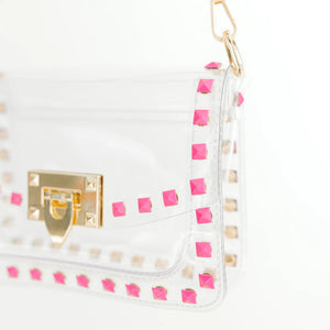 Jackie in Pink Clear Crossbody