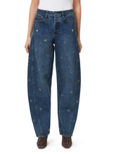 Load image into Gallery viewer, Habitual Evie High Rise Embellished Barrel Jean | Lake