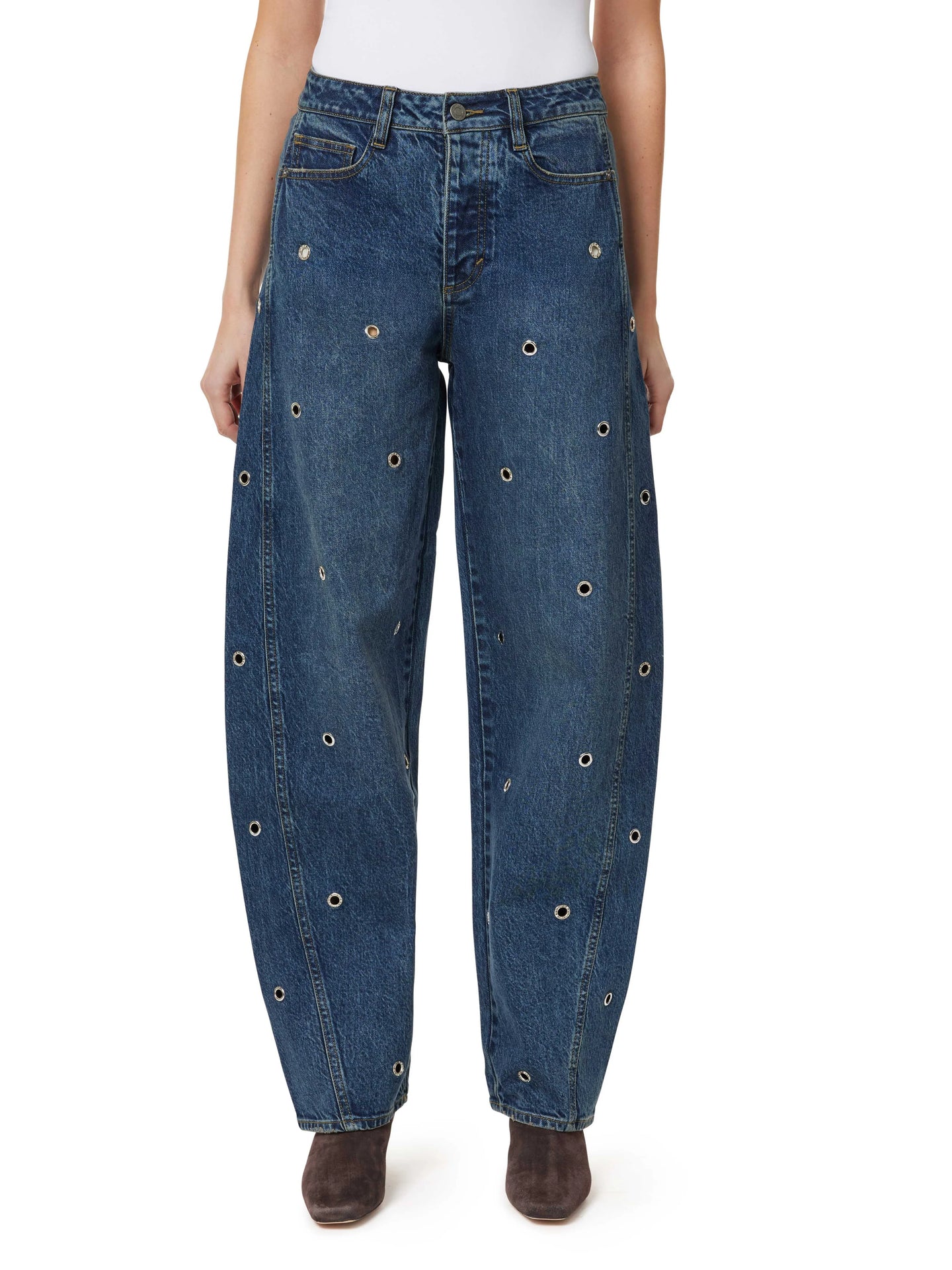 Habitual Evie High Rise Embellished Barrel Jean | Lake